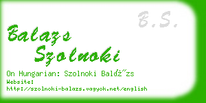 balazs szolnoki business card